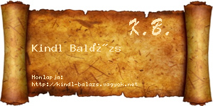 Kindl Balázs névjegykártya